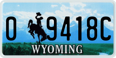 WY license plate 09418C