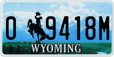 WY license plate 09418M