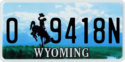 WY license plate 09418N