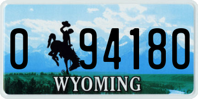 WY license plate 09418O