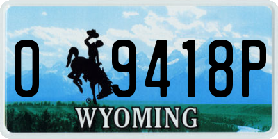 WY license plate 09418P
