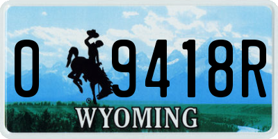 WY license plate 09418R