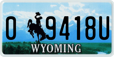 WY license plate 09418U