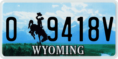 WY license plate 09418V