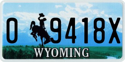 WY license plate 09418X