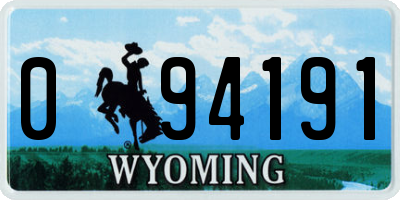 WY license plate 094191