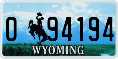 WY license plate 094194