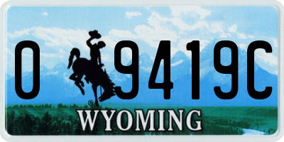 WY license plate 09419C