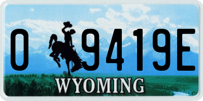 WY license plate 09419E