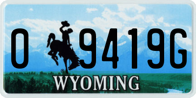 WY license plate 09419G