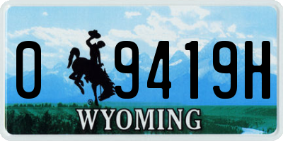 WY license plate 09419H