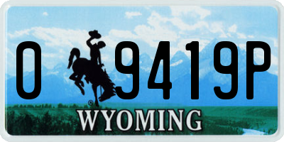 WY license plate 09419P