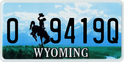 WY license plate 09419Q