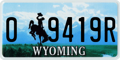 WY license plate 09419R