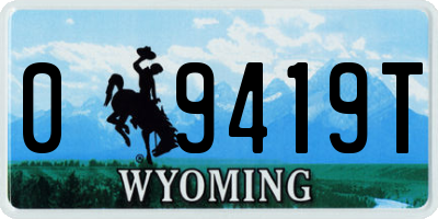 WY license plate 09419T