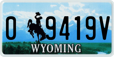 WY license plate 09419V