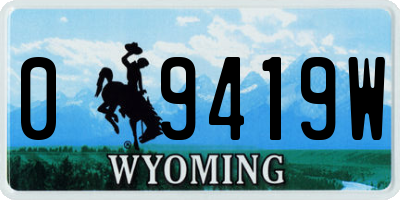 WY license plate 09419W