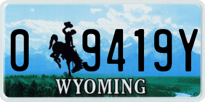 WY license plate 09419Y
