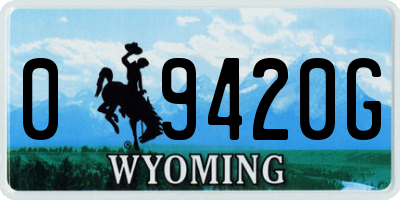 WY license plate 09420G
