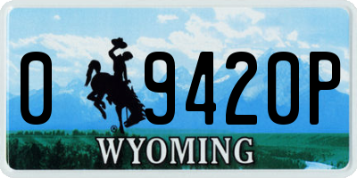 WY license plate 09420P