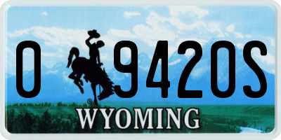 WY license plate 09420S