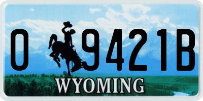 WY license plate 09421B