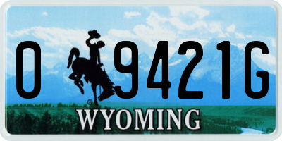 WY license plate 09421G
