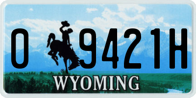 WY license plate 09421H