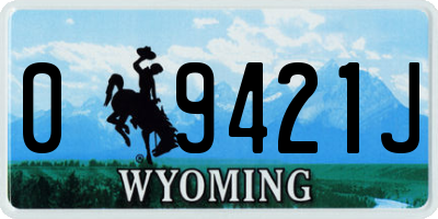 WY license plate 09421J