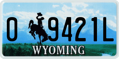 WY license plate 09421L
