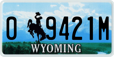 WY license plate 09421M