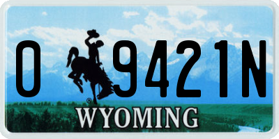 WY license plate 09421N