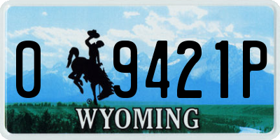 WY license plate 09421P