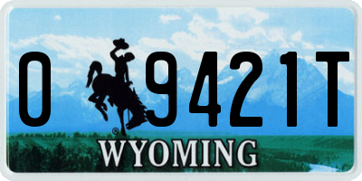 WY license plate 09421T