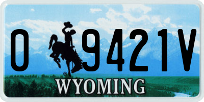 WY license plate 09421V