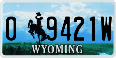 WY license plate 09421W