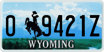 WY license plate 09421Z
