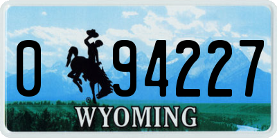 WY license plate 094227