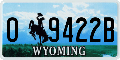 WY license plate 09422B