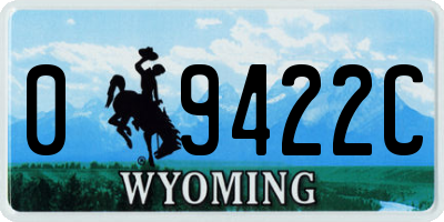 WY license plate 09422C