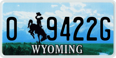 WY license plate 09422G