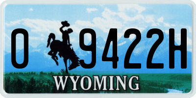 WY license plate 09422H