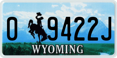WY license plate 09422J