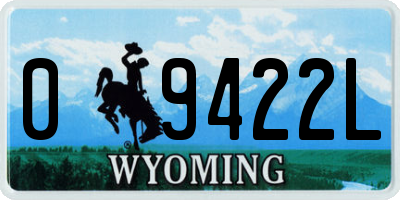 WY license plate 09422L