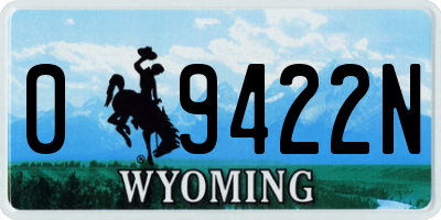 WY license plate 09422N
