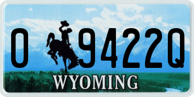 WY license plate 09422Q