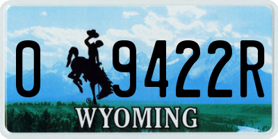 WY license plate 09422R