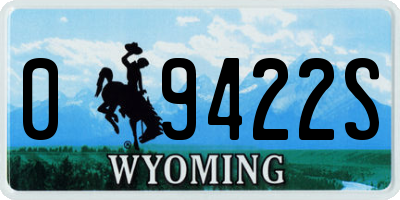 WY license plate 09422S