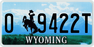 WY license plate 09422T