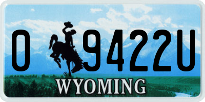 WY license plate 09422U
